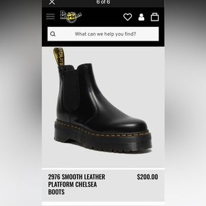 DR MARTENS - 2976 SMOOTH LEATHER PLATFORM CHELSEA BOOTS - Size 6